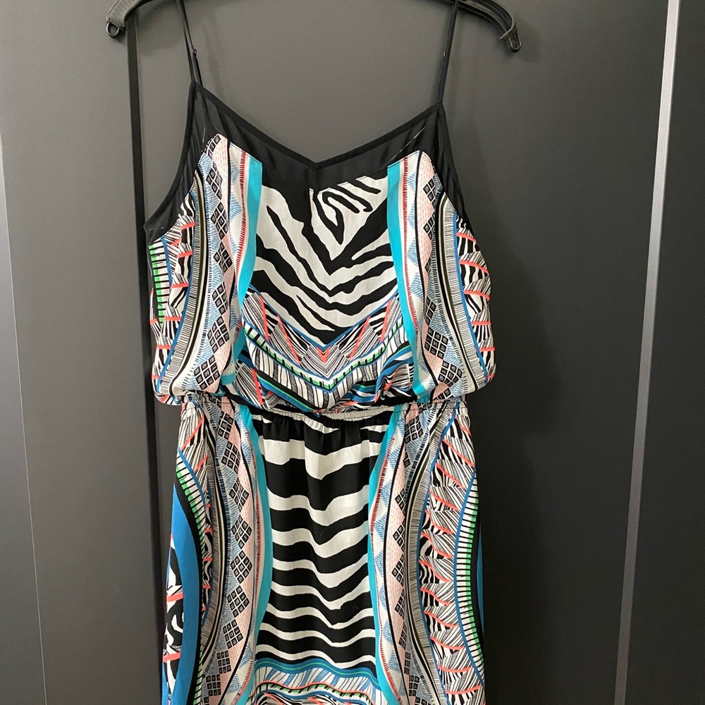 Express spaghetti strap mini bloussant dress